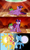 Size: 640x1080 | Tagged: safe, artist:chibinekogirl102, derpibooru import, screencap, spike, sunset shimmer, trixie, twilight sparkle, twilight sparkle (alicorn), alicorn, pony, the cutie re-mark, alicornified, alternate timeline, alternate universe, meme, race swap, shimmercorn, tirek's timeline, trixiecorn, twilight sees the future