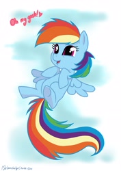 Size: 2480x3507 | Tagged: safe, artist:melancholychoice, rainbow dash, pegasus, pony, cute, dashabetes, filly, palindrome get