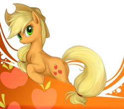 Size: 900x792 | Tagged: safe, artist:mn27, applejack, earth pony, pony, applejack's hat, blonde, blonde mane, blonde tail, female, green eyes, mare, orange coat, solo