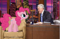 Size: 1000x653 | Tagged: safe, pinkie pie, human, pony, irl, jay leno, photo, ponies in real life, vector