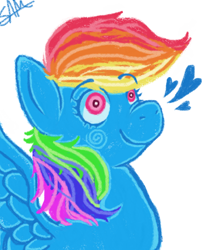 Size: 696x840 | Tagged: safe, artist:samicats, rainbow dash, pegasus, pony, blue coat, female, mare, ms paint, multicolored mane, solo