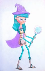 Size: 711x1124 | Tagged: safe, artist:dialysis2day, derpibooru import, trixie, human, clothes, humanized, simple background, solo, traditional art, wand, white background