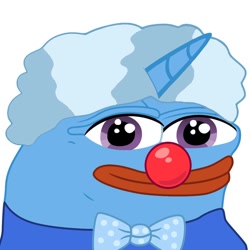 Size: 894x894 | Tagged: safe, artist:mlpsmark, derpibooru import, trixie, pony, 1000 years in photoshop, clown, meme, pepe the frog, solo