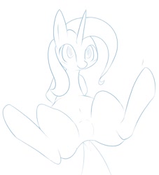 Size: 929x1024 | Tagged: safe, artist:91o42, derpibooru import, trixie, pony, unicorn, featureless crotch, female, lineart, mare, monochrome, simple, solo