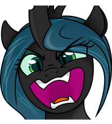 Size: 3000x3317 | Tagged: safe, artist:kp-shadowsquirrel, artist:spier17, queen chrysalis, changeling, changeling queen, portrait, simple background, solo, transparent background, vector