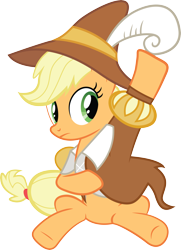 Size: 5249x7233 | Tagged: safe, artist:quanno3, applejack, smart cookie, earth pony, pony, absurd resolution, dressing, simple background, sitting, solo