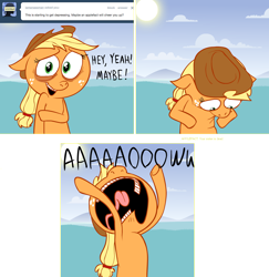 Size: 1236x1272 | Tagged: safe, artist:hotdiggedydemon, applejack, earth pony, pony, ask jappleack, comic, jappleack, solo