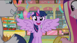 Size: 1920x1080 | Tagged: safe, screencap, princess cadance, shining armor, twilight sparkle, twilight sparkle (alicorn), alicorn, pony, unicorn, the one where pinkie pie knows, balloon, cute, excited, faic, female, grin, happy, looking at you, male, mare, open mouth, smiling, solo focus, spread wings, squee, stallion, twiabetes, unshorn fetlocks, wingboner