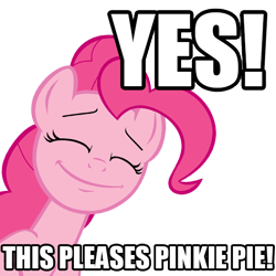 Size: 512x512 | Tagged: safe, pinkie pie, earth pony, pony, caption, female, image macro, mare, pink coat, pink mane, reaction image