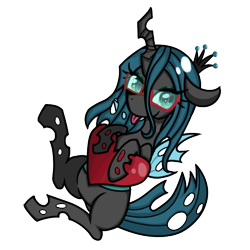 Size: 556x556 | Tagged: safe, artist:doubt, queen chrysalis, changeling, changeling queen, female, glasses, horn, solo