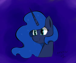 Size: 2400x2000 | Tagged: safe, artist:passigcamel, princess luna, alicorn, pony, bust, gradient background, portrait, solo