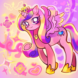 Size: 900x900 | Tagged: safe, artist:marihico, princess cadance, alicorn, pony, heart eyes, solo, wingding eyes