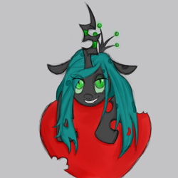 Size: 2048x2048 | Tagged: safe, artist:briarspark, queen chrysalis, changeling, changeling queen, heart, pixiv, solo