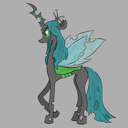 Size: 2048x2048 | Tagged: safe, artist:briarspark, queen chrysalis, changeling, changeling queen, female, green eyes, horn, solo