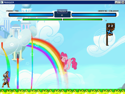 Size: 640x480 | Tagged: safe, pinkie pie, rainbow dash, earth pony, pegasus, pony, castlevania, chartelot, konami, mugen, pinkamena diane pie, rainbow, richter belmont