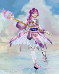 Size: 4328x5443 | Tagged: safe, artist:owlvortex, princess cadance, human, absurd resolution, humanized, solo, staff