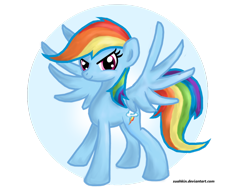 Size: 900x675 | Tagged: safe, artist:suahkin, rainbow dash, pegasus, pony, blue coat, female, mare, multicolored mane