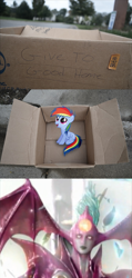 Size: 628x1317 | Tagged: safe, rainbow dash, demon, pegasus, pony, fanfic:my little dashie, dashie meme, evil people finding dash meme, exploitable meme, meme, ninja gaiden, photo