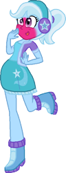 Size: 258x674 | Tagged: safe, artist:starryoak, derpibooru import, trixie, equestria girls, alternate costumes, alternate hairstyle, blushing, headphones, simple background, solo, transparent background