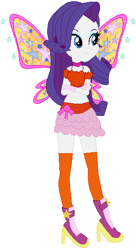 Size: 314x576 | Tagged: safe, artist:selenaede, artist:user15432, rarity, stella, stella lashes, human, equestria girls, base used, beautiful, believix, belly button, boots, clothes, crossover, cute, fairies are magic, fairy, fairy wings, high heel boots, high heels, humanized, midriff, rainbow s.r.l, skirt, socks, stella (winx club), thigh highs, winged humanization, wings, winx club