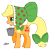 Size: 8400x8400 | Tagged: safe, artist:twiddlechimp, applejack, earth pony, pony, absurd resolution, bonnet, bucket, hair bow, mouth hold, ribbon, simple background, solo, tail bow