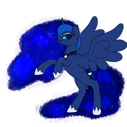 Size: 2362x2362 | Tagged: safe, artist:ponycide, princess luna, alicorn, pony, rearing, simple background, solo, spread wings, transparent background