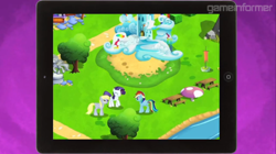 Size: 608x340 | Tagged: safe, screencap, derpy hooves, rainbow dash, rarity, pegasus, pony, unicorn, female, game, gameloft, mare, official