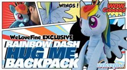 Size: 800x440 | Tagged: safe, rainbow dash, pegasus, pony, backpack, cute, photo, welovefine