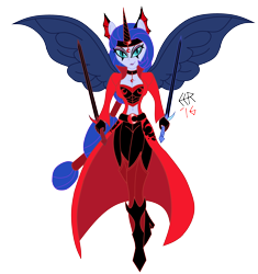 Size: 3300x3510 | Tagged: safe, artist:e-e-r, princess luna, vice principal luna, equestria girls, reflections, belly button, breasts, cleavage, dark mirror universe, equestria girls-ified, evil counterpart, evil luna, female, midriff, ponied up, simple background, solo, sword, transparent background, weapon