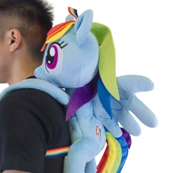 Size: 1000x1000 | Tagged: safe, rainbow dash, human, backpack, irl, photo, welovefine