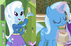 Size: 1356x872 | Tagged: safe, derpibooru import, edit, screencap, trixie, all bottled up, equestria girls, equestria girls (movie), cinnamon nuts, comparison, food, peanut butter