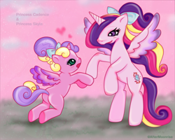 Size: 600x480 | Tagged: safe, artist:aftermoonrise, princess cadance, princess skyla, alicorn, pony, female, horn, plot