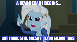 Size: 1280x714 | Tagged: safe, derpibooru import, edit, edited screencap, screencap, trixie, equestria girls, rainbow rocks, female, image macro, meme, text, trixie yells at everything