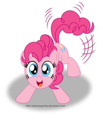 Size: 817x977 | Tagged: safe, artist:aleximusprime, pinkie pie, earth pony, pony, brushable, simple background, tail wag, transparent background