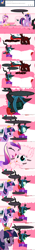 Size: 650x4625 | Tagged: safe, artist:mixermike622, princess cadance, queen chrysalis, twilight sparkle, twilight sparkle (alicorn), oc, oc:fluffle puff, oc:marksaline, alicorn, changeling, changeling queen, pony, ask, blanket, comic, female, mare, new crown, sofa, tumblr, tumblr:ask fluffle puff