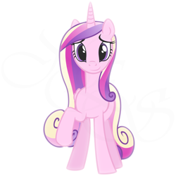 Size: 2500x2500 | Tagged: dead source, safe, artist:navitaserussirus, princess cadance, alicorn, pony, female, lightly watermarked, looking at you, mare, one hoof raised, simple background, solo, vector, watermark, white background