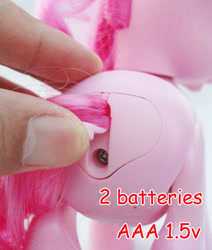 Size: 594x700 | Tagged: safe, pinkie pie, human, battery slot, hand, irl, photo, plot, screw, toy, unfortunate design, walkin' talkin' pinkie pie