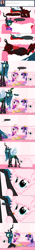 Size: 650x4625 | Tagged: safe, artist:mixermike622, princess cadance, queen chrysalis, twilight sparkle, twilight sparkle (alicorn), oc, oc:fluffle puff, oc:marksaline, alicorn, changeling, changeling queen, pony, board game, faic, female, licking, mare, pouting, tumblr, tumblr:ask fluffle puff, twiface, wrong neighborhood