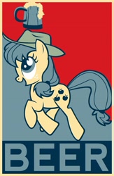 Size: 2600x3993 | Tagged: safe, applejack, earth pony, pony, beer, high res, hope poster, poster, propaganda, shepard fairey, solo