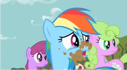 Size: 642x356 | Tagged: safe, screencap, berry punch, berryshine, daisy, flower wishes, rainbow dash, roseluck, pegasus, pony, the super speedy cider squeezy 6000, crying, out of context