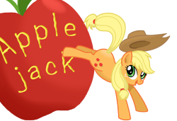 Size: 3724x2541 | Tagged: safe, artist:killjoy1227, applejack, earth pony, pony, apple, food, high res, kicking, simple background, solo, transparent background, vector