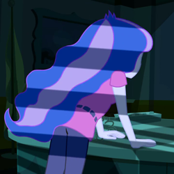 Size: 720x720 | Tagged: safe, screencap, princess luna, vice principal luna, equestria girls, equestria girls (movie), cropped, luna's office, rear view, solo