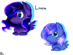 Size: 1600x1200 | Tagged: safe, artist:yunanoh, princess luna, alicorn, pony, female, horn, mare, s1 luna, simple background