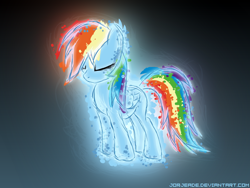 Size: 800x600 | Tagged: safe, artist:jorjeade, rainbow dash, pegasus, pony, abstract background, eyes closed, female, mare, solo