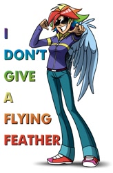 Size: 656x1000 | Tagged: safe, artist:glancojusticar, rainbow dash, humanized, solo, tumblr, winged humanization