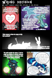 Size: 1500x2238 | Tagged: safe, artist:vavacung, queen chrysalis, shining armor, changeling, changeling queen, pony, siren, unicorn, windigo, comic:to love alicorn, comic, dialogue, disguise, speech bubble