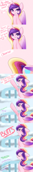 Size: 1280x6720 | Tagged: safe, artist:sugarberry, princess cadance, alicorn, pony, :t, ask-cadance, balcony, comic, crystal empire, dialogue, eyes closed, floppy ears, heart, open mouth, smiling, tumblr, wide eyes, yelling