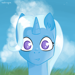 Size: 1000x1000 | Tagged: safe, artist:kefirnight, derpibooru import, trixie, pony, unicorn, smiling, solo