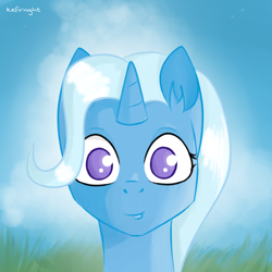 Size: 1000x1000 | Tagged: safe, artist:kefirnight, derpibooru import, trixie, pony, unicorn, smiling, solo