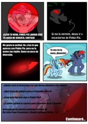 Size: 906x1280 | Tagged: safe, artist:king-shoutmon, rainbow dash, oc, pegasus, pony, comic, spanish